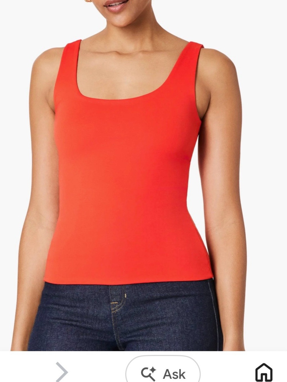 NWOT SPANX Women's Red Smooth Scoop Neck Tank Top Size Small
